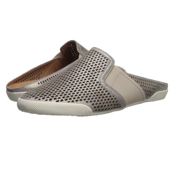 Frye Silver Melanie Perf Mule Slip On Sneakers Size 9.5 - Picture 1 of 10